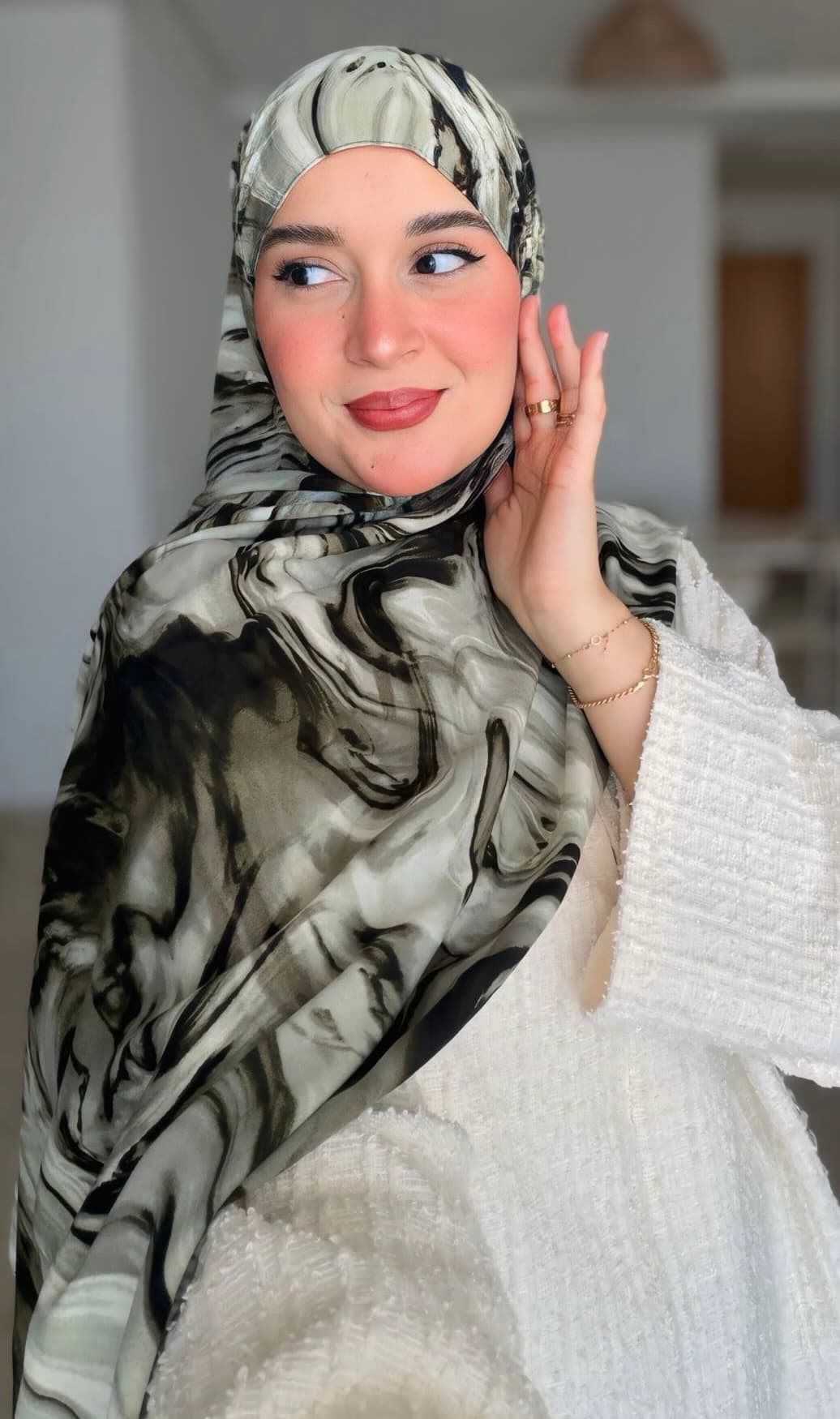 Printed Hijab Green Water