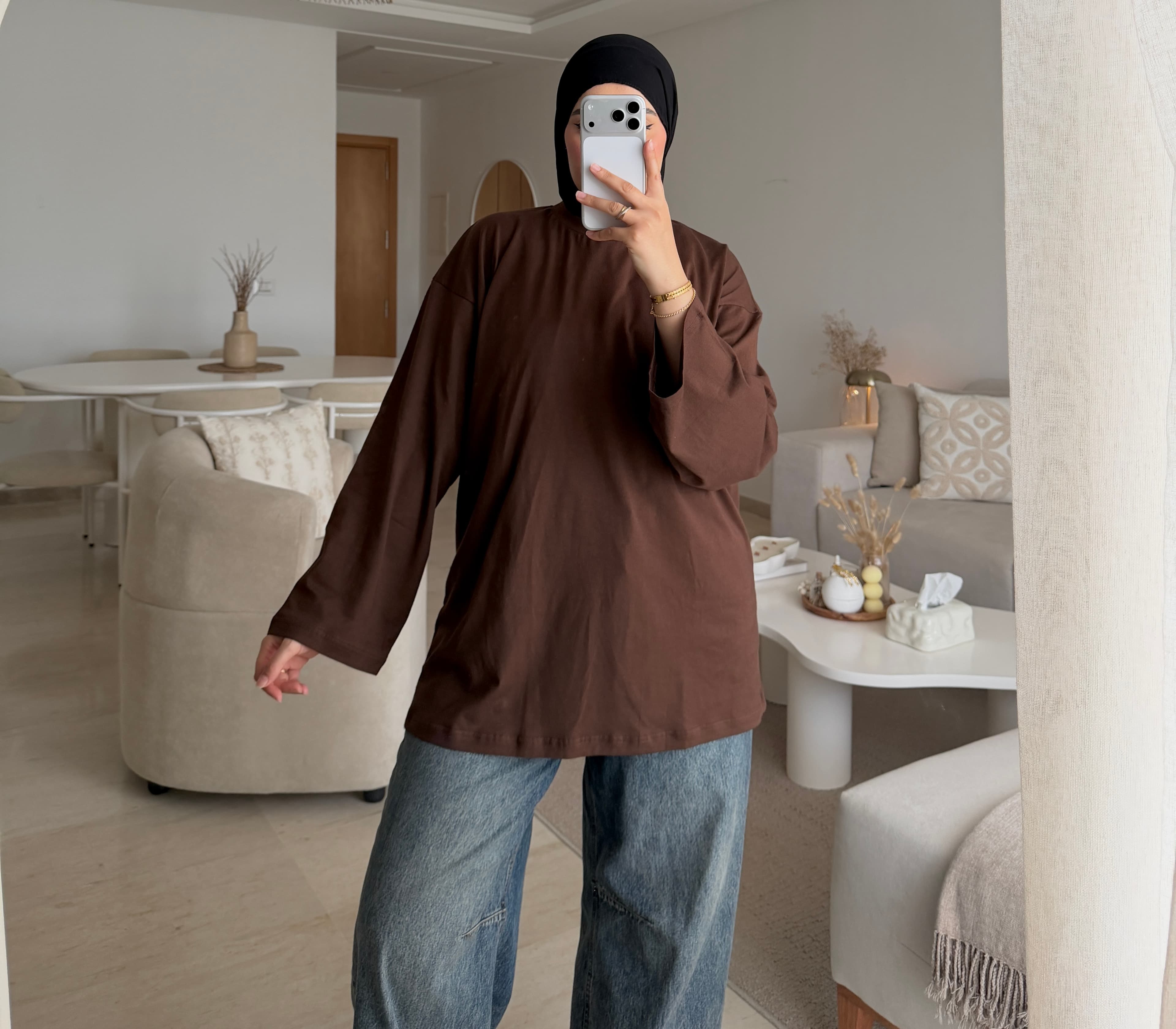 Oversized Shirt Brown