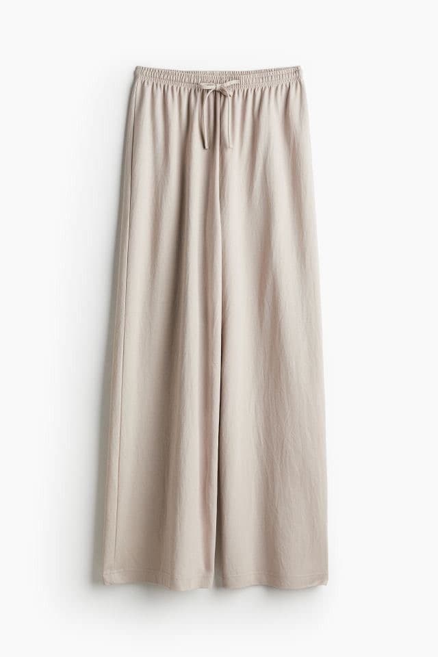 Large Beige Lenin Pants