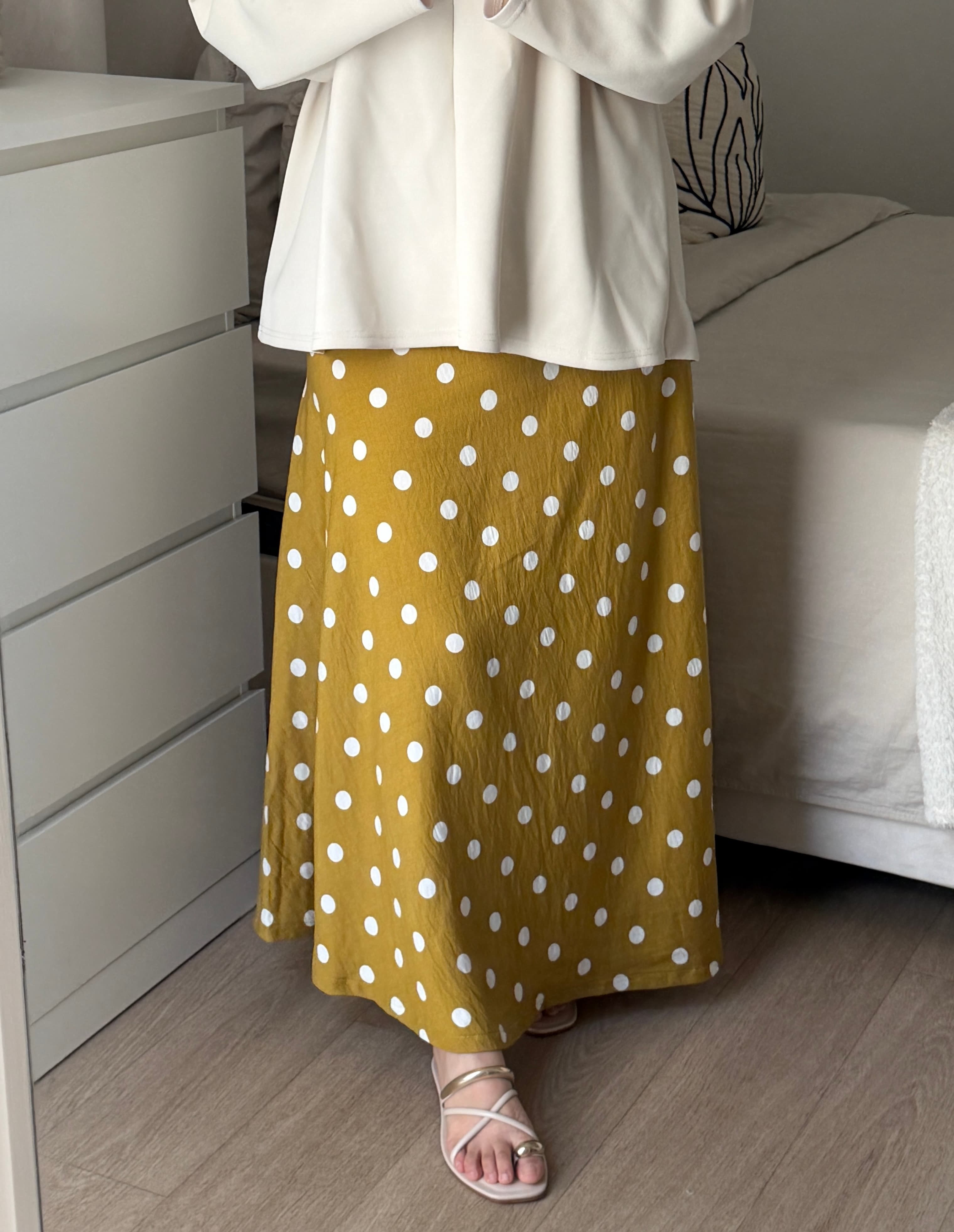 Mustard Polka Dot Skirt. - image 1