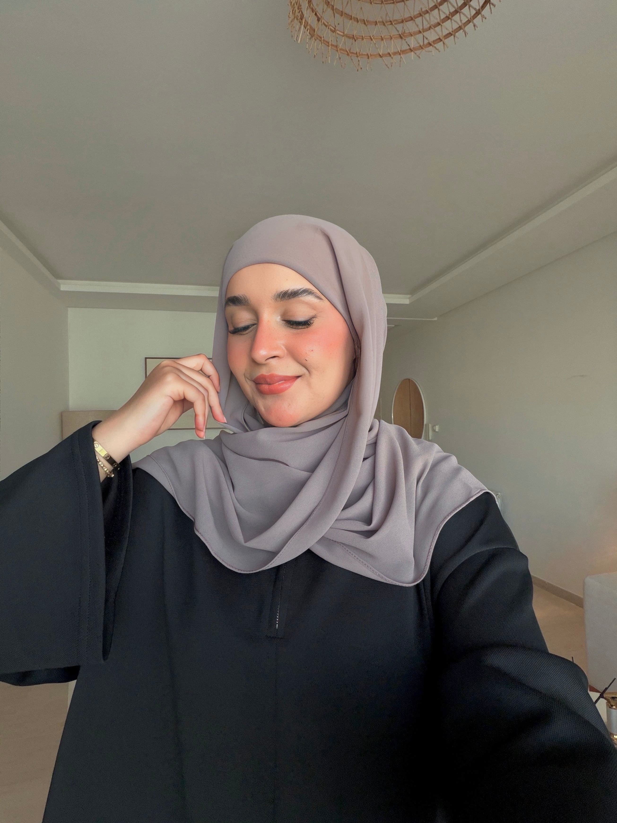 Chiffon Hijab With Bonnet Fig - image 1